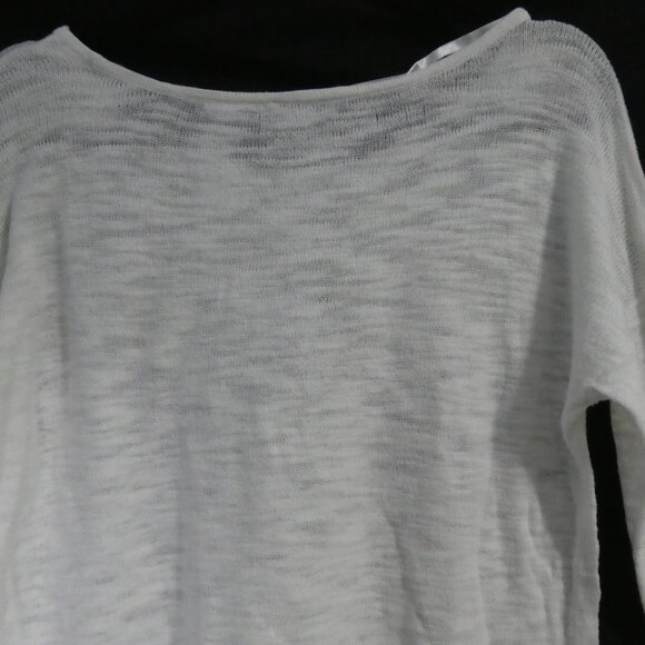JERSEY By JACOB | medium | Knit White Cotton Lightweight Long Sleeve Sweater - Picture 12 of 16